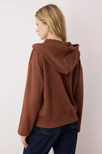 TRENDYOLMİLLA Brown Binding Detailed Oversized/Wide Pattern Knitting Sweatshirt - Image 4