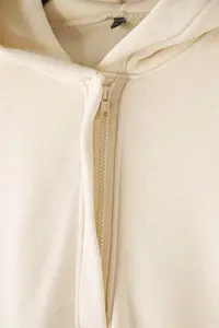 TRENDYOLMİLLA Stone Thick Fleece Inside Half Patch Zippered Oversized Hooded Knitting Sweatshirt - Image 6