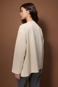 TRENDYOLMİLLA Stone Knitwear Detailed Crew Neck relaxed Knitting Sweatshirt - Image 4