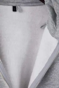 TRENDYOLMİLLA Gray Melange Thick Fleece Inside Hooded Zippered Oversized/Wide Cut Knitting Sweatshirt - Image 6