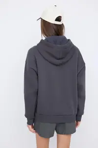 TRENDYOLMİLLA Teen Anthracite Thick Hooded with pocket Asymmetric Knitting Sweatshirt - Image 4
