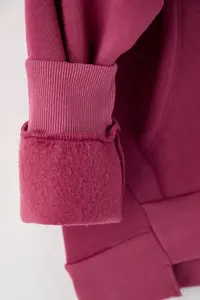 TRENDYOLMİLLA Teen Dusty Rose Thick Hooded with pocket Asymmetric Knitting Sweatshirt - Image 7