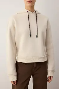 TRENDYOLMİLLA Stone Regular/Normal Pattern Cord Detailed Thick Fleece Inside Knitting Sweatshirt - Image 3