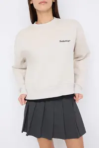 TRENDYOLMİLLA Teen Stone Regular Lace Detailed Slogan Embroidered Thick Fleece Inside Knitting Sweatshirt - Image 3