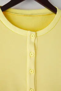 TRENDYOLMİLLA Teen Light Yellow buttoned Regular/Normal Pattern Knitting Sweatshirt - Image 10