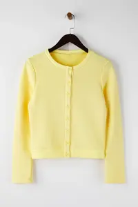 TRENDYOLMİLLA Teen Light Yellow buttoned Regular/Normal Pattern Knitting Sweatshirt - Image 9