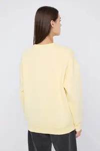 TRENDYOLMİLLA Teen Yellow Embossed Slogan Printed Oversized/Wide Pattern Thick Knitting Sweatshirt - Image 4