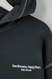 TRENDYOLMİLLA Teen Anthracite Printed Washable Overszie/Wide Pattern Hooded Knitting Sweatshirt - Image 6