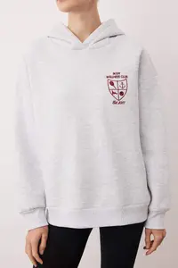 TRENDYOLMİLLA Snow Melange Embroidered Oversized/Wide Pattern Thick Fleece Inside Knitting Sweatshirt - Image 4