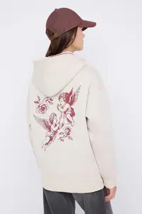 TRENDYOLMİLLA Teen Stone Hooded Back Angel Printed Thick Oversized Knitting Sweatshirt with Fleece Inside - Image 4