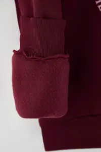 TRENDYOLMİLLA Teen Burgundy Thick Teddy Bear with Fleece Inside Printed Regular/Normal Cut Knitting Sweatshirt - Image 7