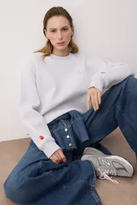 TRENDYOLMİLLA Kar Melange Knitting Sweatshirt - Image 2