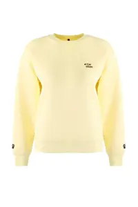 TRENDYOLMİLLA Light Yellow Regular/Normal Pattern Embroidery Detailed Thick Knitting Sweatshirt with Fleece Inside - Image 5