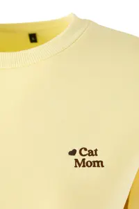 TRENDYOLMİLLA Light Yellow Regular/Normal Pattern Embroidery Detailed Thick Knitting Sweatshirt with Fleece Inside - Image 6