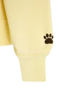 TRENDYOLMİLLA Light Yellow Regular/Normal Pattern Embroidery Detailed Thick Knitting Sweatshirt with Fleece Inside - Image 7