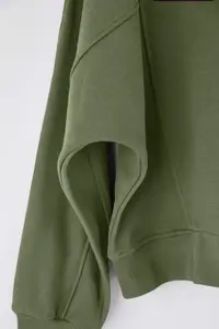 TRENDYOLMİLLA Khaki Oversized/Wide Pattern Dog collar Thick Fleece Inside Knitting Sweatshirt - Image 6