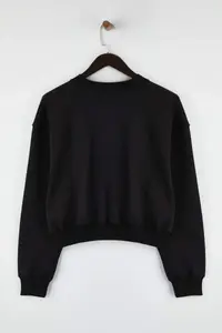 TRENDYOLMİLLA Black Soft Touch Sliver Stone Accessory Detailed Crew Neck Knitting Sweatshirt - Image 6