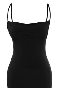 TRENDYOLMİLLA Black Fitted Off-Shoulder Neck Midi Sleeveless Flexible Knitting Midi Pen Dress - Image 10