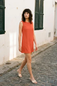 TRENDYOLMİLLA Pomegranate Plain Kesim Sleeveless Crew Neck Mini Weaving Dress