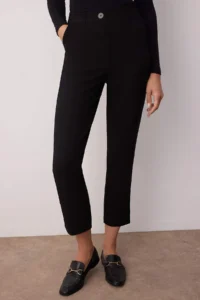 TRENDYOLMİLLA Black Basic Cigarette skinny Leg Weaving Dress Pants - Image 3