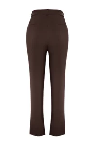 TRENDYOLMİLLA Dark Brown Basic Cigarette Weaving Dress Pants - Image 8