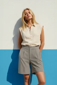 TRENDYOLMiLLA Dark Beige with pocket Regular Pattern Weaving Shorts
