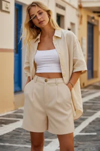 TRENDYOLMiLLA Stone with pocket Weaving City Shorts