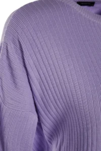 TRENDYOLMİLLA Lilac Wide Pattern Basic Fitted Knitwear Top and Bottom Set - Image 3