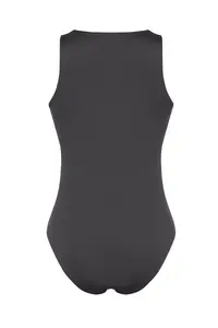 TRENDYOLMİLLA Anthracite Barbell Collar Fitted Flexible Bottom snaps Knitting Bodysuit .D.0044 - Image 8