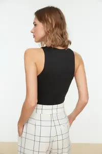TRENDYOLMİLLA Black Barbell Collar Fitted Flexible Bottom snaps Knitting Bodysuit .D.0044 - Image 11