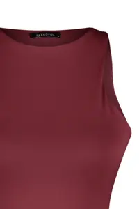 TRENDYOLMİLLA Burgundy Barbell Collar Fitted Flexible Bottom snaps Knitting Bodysuit .D.0044 - Image 5
