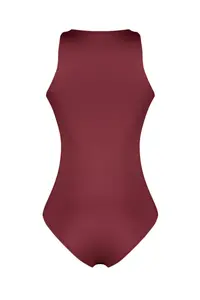 TRENDYOLMİLLA Burgundy Barbell Collar Fitted Flexible Bottom snaps Knitting Bodysuit .D.0044 - Image 6