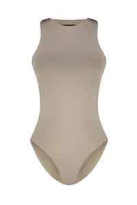 TRENDYOLMİLLA Mink Barbell Collar Fitted Flexible Bottom snaps Knitting Bodysuit .D.0044 - Image 10