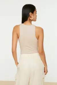 TRENDYOLMİLLA Stone Barbell Collar Fitted Flexible Bottom snaps Knitting Bodysuit .D.0044 - Image 6