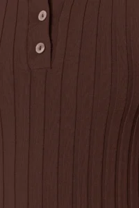 TRENDYOLMİLLA Brown Basic Polo Shirt Shirt Collar T-Shirt Look Knitwear Thin Blouse - Image 8