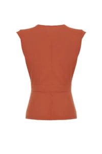 TRENDYOLMİLLA Brick Red Weaving Bonnet Button Detailed Double breasted Blouse - Image 8