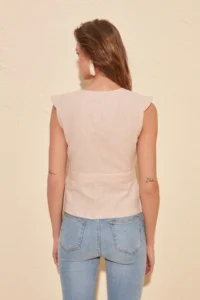 TRENDYOLMİLLA Stone Bonnet Button Detailed Double breasted Weaving Blouse - Image 10