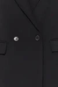 TRENDYOLMİLLA Black Regular Lined Double breasted Kapama Weaving Blazer Jacket - Image 5