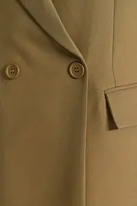 TRENDYOLMİLLA Light Khaki Regular Lined Double breasted Kapama Weaving Blazer Jacket - Image 7