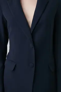 TRENDYOLMİLLA Navy Blue Regular Lined Weaving Blazer Jacket - Image 17