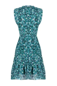 TRENDYOLMİLLA Dark Green Floral A Cut Frilly Lined Mini Weaving Dress - Image 8