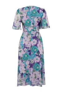 TRENDYOLMİLLA Multicolored flower patterned A Cut Lined Midi Weaving Dress - Image 10