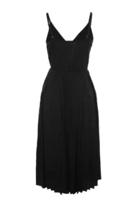 TRENDYOLMİLLA Black Waist Midi Double breasted pleated Adjustable Sleeveless Flexible Knitting Dress - Image 8