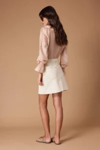 TRENDYOLMiLLA Ecru Basic Plain High Waist denim Skirt - Image 4