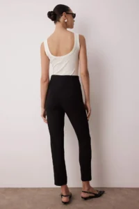 TRENDYOLMİLLA Black Cigarette skinny Leg Waist Sewing Detailed Weaving Dress Pants - Image 4