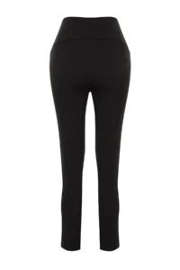 TRENDYOLMİLLA Black Cigarette skinny Leg Waist Sewing Detailed Weaving Dress Pants - Image 7