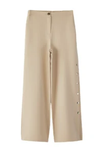 TRENDYOLMİLLA Stone Wide Leg/Wide Leg Sides buttoned Weaving Dress Pants - Image 9