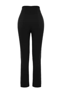 TRENDYOLMİLLA Black Cigarette Pattern Pensli High Waist Bilek Size Weaving Dress Pants - Image 7
