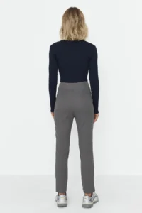 TRENDYOLMİLLA Anthracite Cigarette Pattern Pensli High Waist Bilek Size Weaving Dress Pants - Image 10