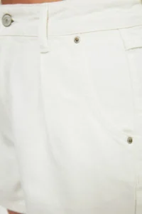 TRENDYOLMiLLA White More Sustainable pleated High Waist City Size denim Shorts - Image 10